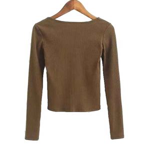 Camisetas de marca personalizada de algodón 100% para mujer, nuevo diseño estampado de manga completa, apliques de patrón sólido de verano, decoración de encaje transpirable - Product Image 4