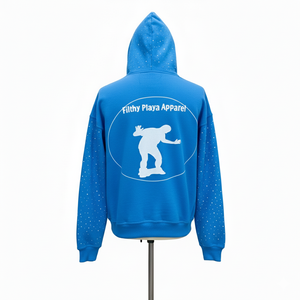 เสื้อฮู้ดซิปแบบสตรีทแวร์ประดับคริสตัลสั่งทำพิเศษสำหรับผู้ชาย พิมพ์โลโก้ตามสั่ง ทรงโอเวอร์ไซส์ ผ้าหนานุ่ม คุณภาพสูง ผลิตจากผ้าฝ้าย 100% - Product Image 4