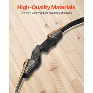 60 pollici mano destra Takedown ricurve arco in legno con 30 libbre Kit freccia per la caccia e la pratica - Product Image 6
