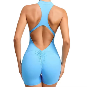 Mono Blanco sin Mangas con Cuello Halter para Mujer, Cintura Alta, Secado Rápido, Spandex, Nailon, Ropa de Yoga, Estilo Minimalista para Primavera/Verano - Product Image 5