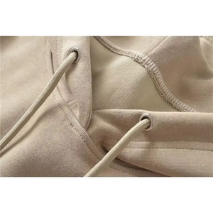 Hoodie court personnalisé beige kaki pour femme, vente en gros, fabricant de sweats à capuche courts vierges en gros - Product Image 3