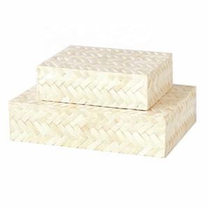 Caja de joyería cuadrada con incrustaciones de hueso, caja de almacenamiento multiusos, caja de recuerdo decorativa para accesorios de joyería - Product Image 6