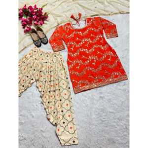 Ropa de fiesta de diseñador indio y pakistaní, Top Patiala Salwar Dupatta - Product Image 1