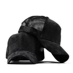 Casquette Trucker Unisexe en Daim à 6 Panneaux avec Maille Réglable Couleur Unie pour Adultes - Product Image 2