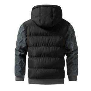 Blouson matelassé unisexe à manches longues pour l'extérieur, couleur unie, duvet et tissu avec capuche, coupe régulière, fermeture éclair pour hommes et femmes - Product Image 2