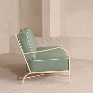 Sofá de <span class=keywords><strong>Exterior</strong></span> de <span class=keywords><strong>Aluminio</strong></span> con Brazos Curvos Modernos FERLY, Sofá de Patio de Tres Plazas con Cojines Tapizados - Product Image 4