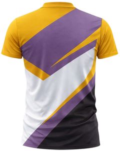 Camiseta Deportiva Personalizada para Hombre en Amarillo, Morado y Blanco, de Secado Rápido, Poliéster, con Estampado Personalizado, Manga Corta, para Gimnasio, Running y Entrenamiento - Product Image 2