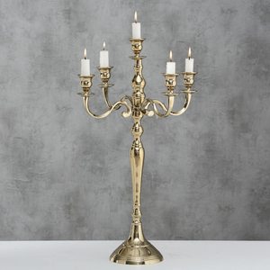 Candélabre en aluminium argenté à 5 bras, fait main, écologique, imprimé en typographie, centre de table de mariage, décoration intérieure, marque SHAH - Product Image 2