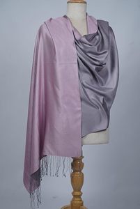 Elegante Chal Reversible de Cachemira y Seda para Mujer, Ligero, Suave y Lujoso, con Diseño de Doble Color para Viajes y Fiestas - Product Image 4