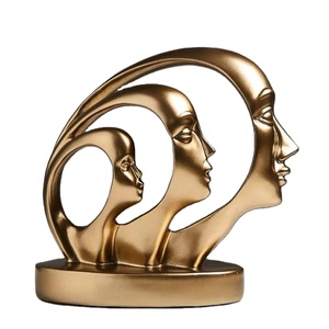Escultura Facial Abstracta Moderna Nórdica, Decoración Artística de Resina Ecológica para Sala de Estar y Vinoteca, Estilo Ángel - Product Image 1