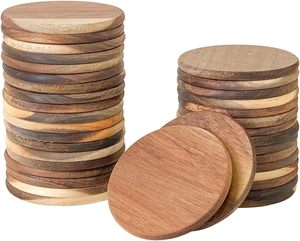Handmade Natural Wooden <b>Slice</b> coaster Set Bohemian <b>Wood</b> Drink coaster square Design Custom Size Non-Toxic Eco-friendly Home - Product Image 4