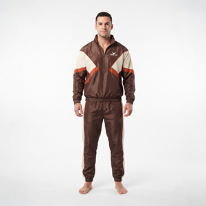 Heavyweight Men's Nylon Casual Tracksuit <b>Set</b> Drawstring <b>Jogger</b> Pants Full Sleeve Sportswear Regular <b>Size</b> Winter Suit - Product Image 1