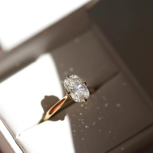 2 CT Elongated Cushion Cut Lab Grown Diamond <b>Solitaire</b> <b>Ring</b>-IGI Certified 18K Gold Plated Trendy Anniversary Jewelry - Product Image 1