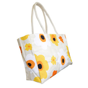 Sac fourre-tout d'épicerie en coton réutilisable à usage intensif imprimé sur mesure poignées en toile souple en toile écologique style lettre lavable - Product Image 4