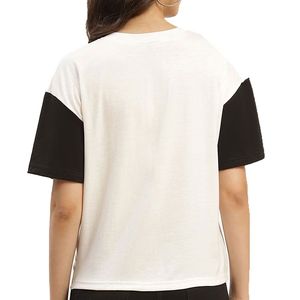 เสื้อยืดลำลองผู้หญิงสวมใส่สบาย คอโอ แขนสั้น ทรงหลวม มีกระเป๋า ดีไซน์สีตัดต่อ เหมาะสำหรับฤดูใบไม้ผลิและฤดูร้อน - Product Image 2
