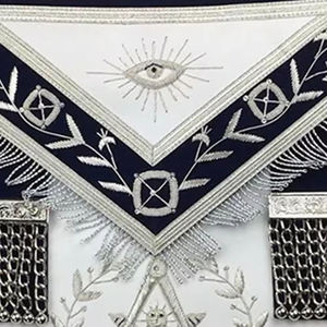 Delantal masónico de seda con solapa para Maestros Masónicos de la Logia Azul, con bordado de hilo. - Product Image 5