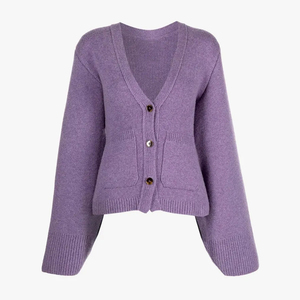Make Your Custom Premium Quality Breathable Wool/Cashmere V-Neck Knitted Casual <b>Cardigans</b> <b>Sweaters</b> for Women Tie Belt - Product Image 1