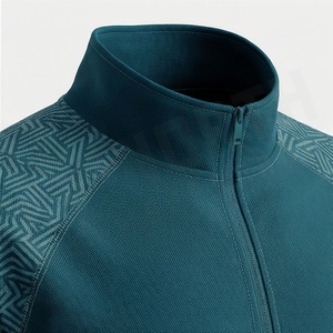 Chándal Deportivo para Hombre, Color Verde Azulado, con Diseño Geométrico, Cierre Completo, Transpirable, de Poliéster, para Otoño, Corte Regular, con Bolsillos Laterales - Product Image 4