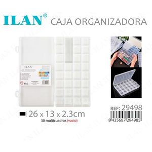 Scatola organizer Ilan 26x13x2,3 cm 30 scomparti vuoti per riporre oggetti - Product Image 3