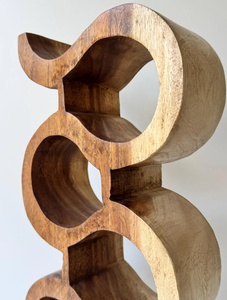Porte-vin sculptural en bois massif fait main, pièce d'art unique et décorative pour la décoration de la maison, du bar, de la cuisine et du salon - Product Image 5
