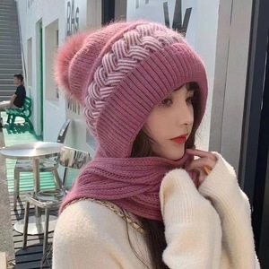 Gorros de Lana con Logotipo Personalizado, Bordado 3D y Pedrería, con Bufanda y Pompón de Peluche, Gorro Cálido de Invierno para Hombre y Mujer - Product Image 6