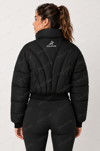 Chaqueta acolchada negra para mujer |   Chaqueta Bomber Acolchada de Invierno |   Chaqueta Corta Ligera y Cálida para Exteriores - Product Image 2