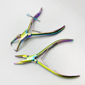 Pince à micro-perles et à ouvrir les anneaux en acier inoxydable, personnalisable avec logo OEM, kit d'outils durables pour extensions capillaires multi-plasma - Product Image 5