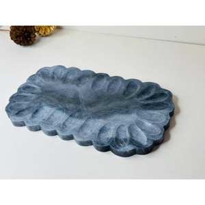 Ensemble de vaisselle en marbre naturel pur, fait main, qualité supérieure, poli, artisanat en pierre, pour restaurant, service de table - Product Image 1