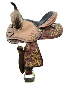 Selle de cheval western professionnelle en cuir véritable, équipement d'équitation de qualité supérieure pour la randonnée et le ranch, fournisseur direct d'usine pour l'exportation - Product Image 1