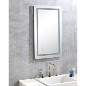 Specchio da Bagno a LED da Parete 32 x 20 Pollici con Illuminazione Frontale e Posteriore, Antiappannamento, Memoria, 3 Colori, Dimmerazione Continua - Product Image 6