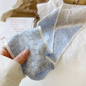 4 pañuelos de satén de seda de moda para mujer, cintas para el pelo, accesorios para el cabello, pañuelos para el cuello, lazos para asas de bolso, pañuelo triangular - Product Image 5