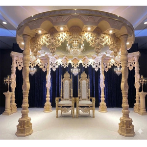 Mandap de madera tallado de lujo para bodas gujarati, diseños de Lagna Vedika, Mandapam para bodas del sur de Asia, Mandap Madhurima, Sydney - Product Image 1