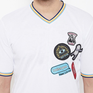 Producto en Oferta, Nueva Llegada, Camisetas de Manga Corta Transpirables para Hombre, Verano, Poliéster/Algodón, Conjuntos de Dos Piezas en Color de Contraste para Adultos - Product Image 4