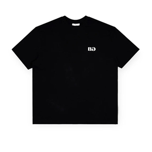 เสื้อยืดผ้าฝ้ายสีดำ แขนสั้น คอกลม ทรงปกติ พิมพ์ลายตัวอักษร สไตล์ลำลอง โลโก้ด้านหน้า ผ้าเจอร์ซีย์ - Product Image 1