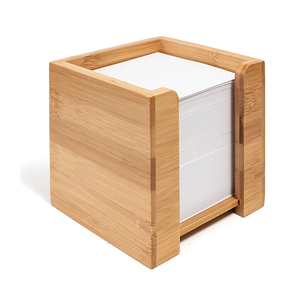 Porte-blocs-notes adhésifs en bois / Distributeur de notes adhésives, organisateur de bureau écologique, tailles et logo personnalisés, artisanat en bois massif à bon prix - Product Image 1