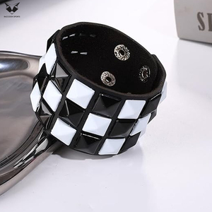 Black & White Color Good Supplier New Trendy OEM ODM Service Fully Customized Made Newest Club Fashion Wear Wrist <b>Accessories</b> - Product Image 4