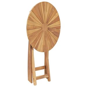 Tavolo da giardino pieghevole in legno di Teak massiccio 23.6 pollici di diametro mobili da esterno - Product Image 4