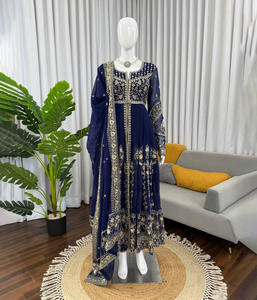 Vestido de traje de satén informal para mujer, superventas, hermoso diseñador de manga larga para fiestas de boda indias paquistaníes de otoño - Product Image 1