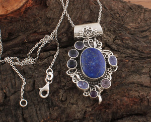 Collier Pendentif Artisanal en Argent S925 Plaqué Platine avec Zircon, Style Vintage, Bijou Naturel de Luxe Unisexe, Sertissage Bezel - Product Image 5