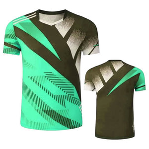เสื้อแบดมินตันแบบใหม่ ระบายอากาศได้ดี ขนาดปกติ แห้งเร็ว ป้องกันรังสียูวี เสื้อเทนนิสทรงโอเวอร์ไซส์ เสื้อยืดออกกำลังกายชาย แขนสั้น ด้านหน้า - Product Image 4