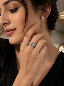Custom Lab Grown Diamond Gear <b>Ring</b> Mechanical <b>Spinner</b> Wedding Band Luxury Unisex Fine Jewelry Gold Plated Round Brilliant Cut - Product Image 3