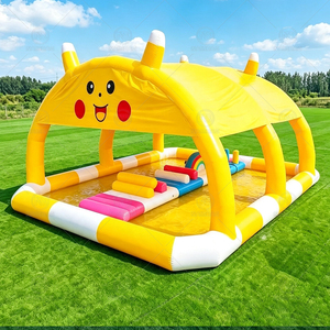 Piscina Inflable Redonda Comercial con Toldo de Protección Solar, Piscina de Agua Circular y Rectangular Portátil para Niños y Eventos - Product Image 4