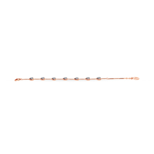 Bracelet élégant en or rose avec diamants en forme de goutte pour femmes |   Bracelet chaîne avec diamants en forme de poire |   Bijoux fins minimalistes - Product Image 3
