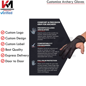 Guantes de tiro con arco al por mayor, logotipo personalizado OEM ODM, cuero genuino, protector de 3 dedos, equipo de tiro, caza con arco tradicional, de fábrica - Product Image 3