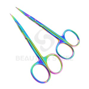 Tijeras Profesionales para Cutículas Rainbow Plasma con Puntas de Aguja Ultrafinas Curvas y Rectas - Product Image 3