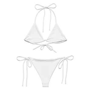 Vente en gros usine – Nouveauté : Maillot de bain bikini sexy 2 pièces à motif uni avec logo frontal pour femme – String bikini - Product Image 2