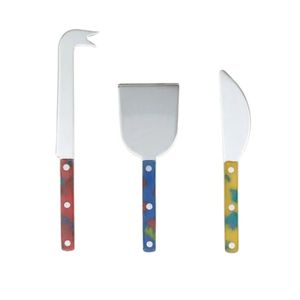 Ensemble de couteaux à fromage en or brossé de style nordique minimaliste, 3 pièces, spatule, fourchette et couteau en acier inoxydable massif, kit de couverts de luxe - Product Image 5