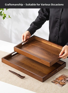 Durable Natural Rectangle Wooden Tray with Smooth <b>Surface</b> for Kitchen Serving and Table Decoration from Indian Supplier - Product Image 6