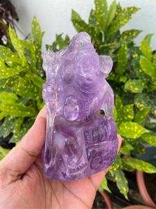 Estatua de Shiva Tallada a Mano en Amatista Natural, Escultura de Cristal, Decoración Espiritual, Proveedor Mayorista OEM ODM - Product Image 2