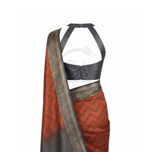 Sari indien élégant pour femme, tenue drapée ornée, robe traditionnelle, mode ethnique, réception de mariage, fête festive - Product Image 5